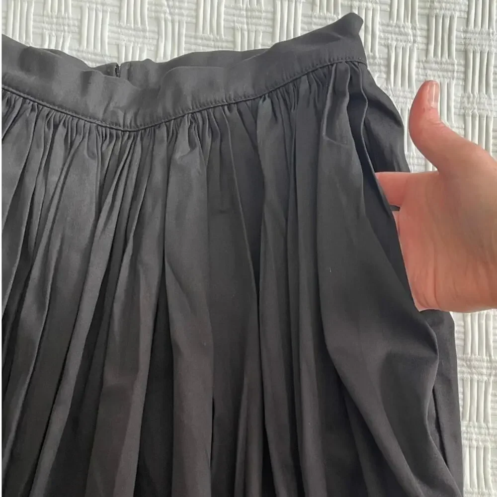 NWT PINUP COUTURE JENNY GATHERED SWING SKIRT SATEEN L Feminine 50s Minimalist - Picture 6 of 9